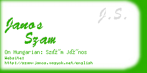 janos szam business card
